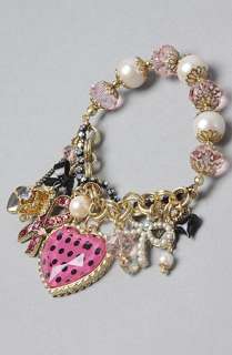 Betsey Johnson The Pink Ribbon Heart Bead Bracelet  Karmaloop 