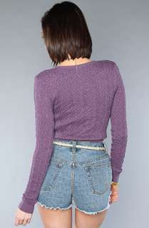 Free People The Cable Guy Cropped Pullover Sweater in Moonlight 