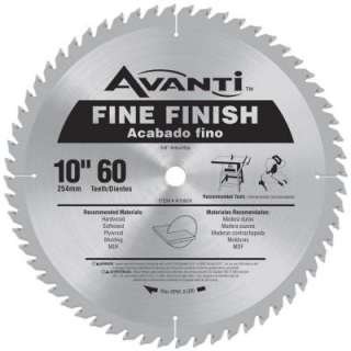 Avanti 10 In. X 60 Tooth Fine Finish Circular Saw Blade A1060X at The 