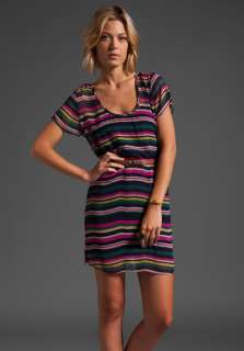 JOIE Multi Stripe Isobel Dress in Rich Pink  
