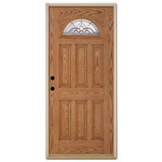 Feather River Doors Lakewood 36 in. x 80 in. Light Oak Prehung Right 
