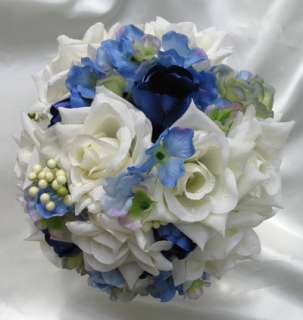 Bridal Bouquet wedding flowers decoration BLUE NAVY  