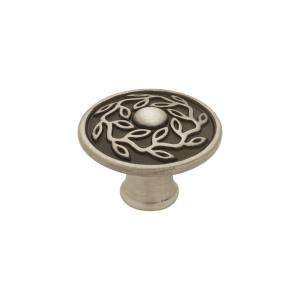 Liberty 1 1/2 In. Leaf and Vine Cabinet Hardware Knob PBF588Y BSB C at 