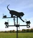 Wetterhahn Wetterfahne Katze und Maus klein schwarz Stahl 