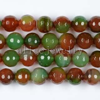 10mm Colorful Agate Round Faceted Loose Bead 15 LS0108  