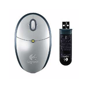 Logitech Cordless Mini Optical Mouse (Silver) 