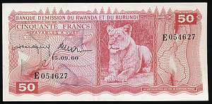Rwanda Burundi 50 Francs 1960 P. 4  