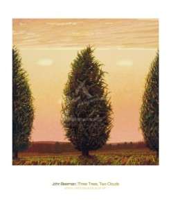 John Beerman Three Trees Two Clouds Print Landscape  