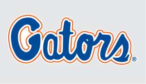Florida Gators Orange and Blue GATORS Script decal car truck laptop 
