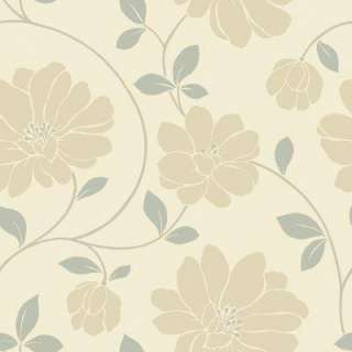   10 in Beige and Grey Large Scaled Modern Floral Trail Wallpaper Sample