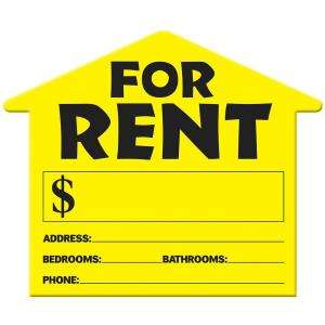 Hillman 18.5 in. x 23 in. Plastic House Shaped For Rent Sign 843312 at 