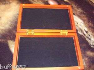 WOODEN BOX FOR COINS CHERRY WITH BLACK INTER. #2223  