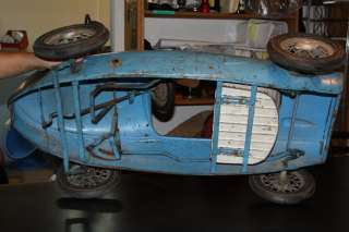 VINTAGE 1960s Metal Blue Sharknose Ferrari 156 Pedal Race Car  
