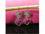    quality NEW cute Crystal PINK hello kitty earrings Gift A60  