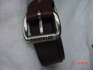   Leather Belt Licensed Caterpillar Logo Mens XL 42 44 Inch Waist NEW