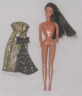 Doll 12 Long Hair 1966 Mattel Barbie Doll in Gold Gown  