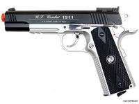 2x WG SIL+BLK METAL 1911 M9 CO2 Gas Airsoft Gun Pistol  
