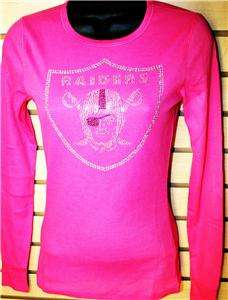 OAKLAND RAIDERS BLING Pink Black Fashion Thermal SML 3X  