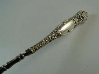 Antique Victorian Scroll Sterling Silver Button Hook Vintage Tool 