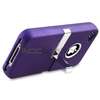 Purple w/ Chrome Stand Hard Case+LCD Screen Stylus Pen For iPhone 4 