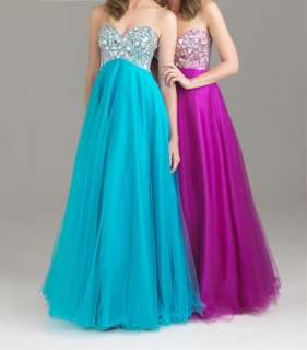Shinning Strapless Womens Prom Evening Party Long Gown Dress  