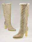 Gucci Beige Guccissima Suede and Shearling Boots Size 7.5/38