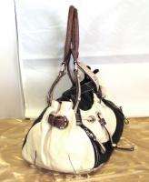 MAKOWSKY Glove LEATHER Pocket SHOPPER Black & White Handbag PURSE 