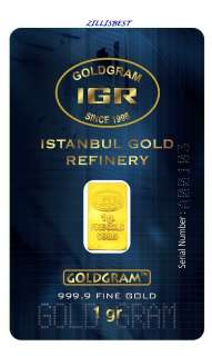 GRAM 999.9 24K GOLD BULLION BAR WITH CERTIFICATE  