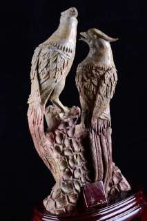 11 Natural Multi Colored Stone COUPLE Golden Pheasant Sculpture 