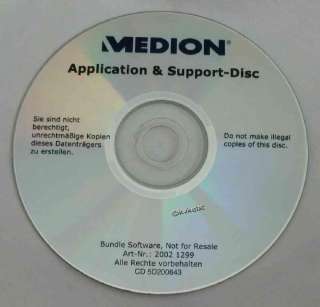 MS Windows XP Home + Cyberlink Power Cinema + Software ALDI PC Medion 