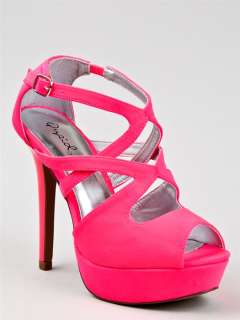   Platform Neon Cut Out High Heel Stiletto Sandal Pink glitter113  