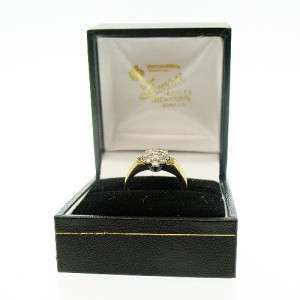 Vintage 1980s 9ct Yellow Gold Diamond Ladies Cluster Ring  