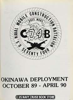 US NMCB 74 OKINAWA DEPLOYMENT CRUISE BOOK 1989 1990  