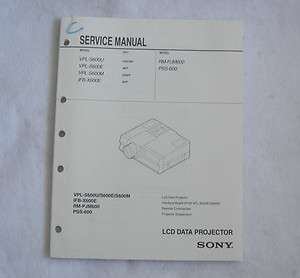 SONY LCD DATA PROJECTOR VPL S600 SERVICE MANUAL  