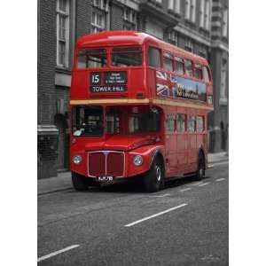 London   Roter Bus Selbstklebende Fototapete Poster Tapete (180 x 
