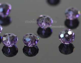 50 dunkel lila Glasperlen Kristall Perlen basteln 6mm  