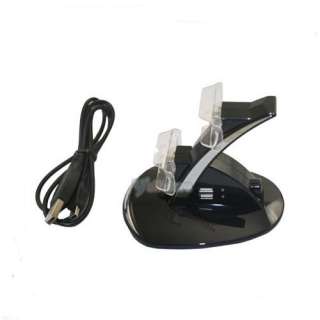 BLUE LED DUAL CHARGER CONTROLLER STAND CHARGING FOR PS3  