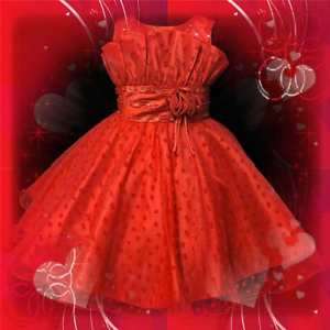 Red Christmas Pageant Girls Dress SZ 2 3 4 5 6 7 8 9 10  