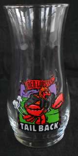 Collectible RED LOBSTER Hurricane Glass/s * TAIL BACK * 20 ounce 