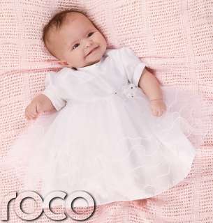 Baby Girls White Dress Christening Toddlers Butterfly Dress Age 0   9 