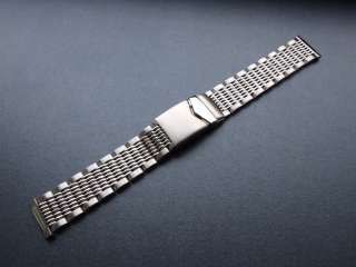 Stainless Steel Watch Strap   Solid Mesh Beads of Rice Design   20mm 