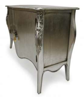 French Silver Leaf Sideboard Contemporary Modern Opulent TV Cabinet 