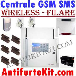 Kit Centrale Wireless Antifurto GSM Sirena Solare WiFi Allarme senza 