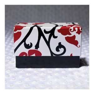  Designer Index Card Box, Red/Black/White Floral: Office 
