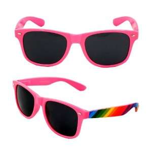 Stylish Wayfarer Sunglasses 222FDPKRSM Pink Rainbow Frame 