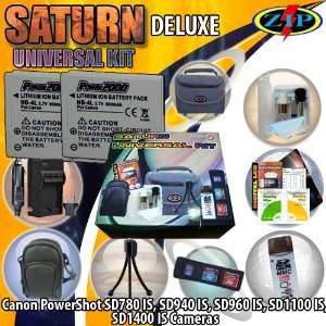   Camera Bag, Leatherette Case, 2 NB 4L 900 mAh Batteries, Mini AC/DC