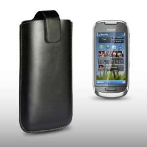  NOKIA C7 BLACK PU LEATHER POCKET POUCH COVER CASE BY CELLAPOD CASES 