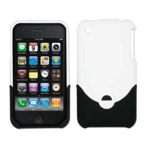  White and Black Rubberized Slide Snap On Cover Hard Case Cell Phone 