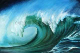 Art Hand Painted Large Surf Seascape Wall Oil Painting On Canvas 