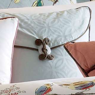 Lenox Chirp QUEEN Comforter Set Sheet Euro Shams Pillows Drapes Birds 